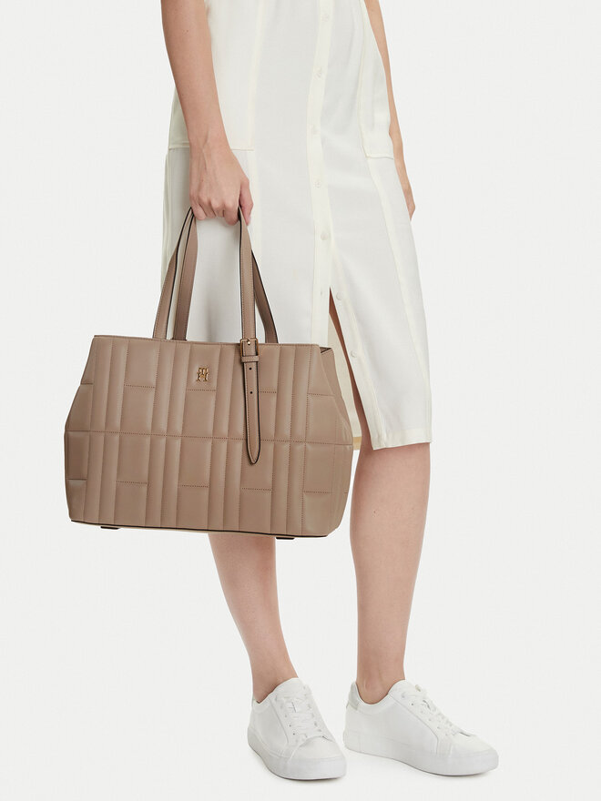 Tommy Hilfiger Kabelka Tommy Hilfiger Th Feminine Tote AW0AW17452 Béžová