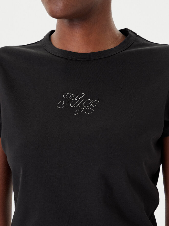 HUGO HUGO Camiseta Rhinestone 50551404 Negro Slim Fit