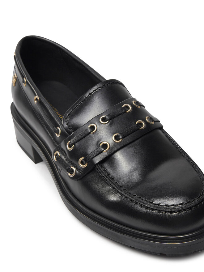 Tommy Hilfiger Loafersy Tommy Hilfiger Nautical Eyelets FW0FW08148 Czarny