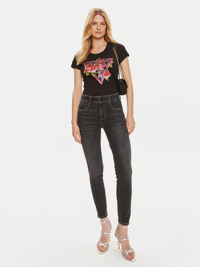 Guess Guess T-shirt W4YI71 J1314 Crna Regular Fit