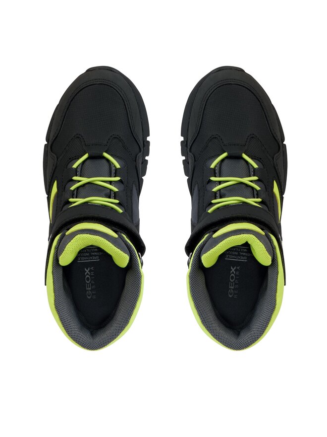 Geox J FLEXYPER Plus Boy Sneaker, zwart/grijs, 38 EU, zwart-grijs, 38