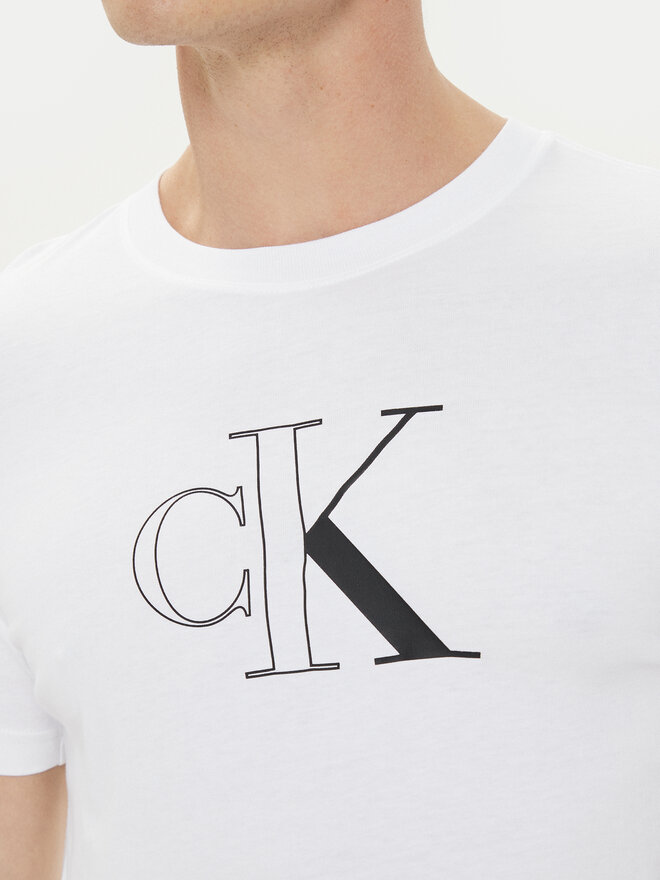 Calvin Klein Jeans Calvin Klein Jeans T-Shirt Outline Monologo J30J325678 Weiß Slim Fit