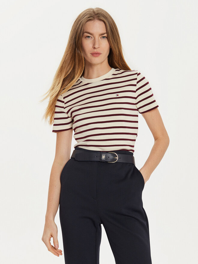 Tommy Hilfiger Tommy Hilfiger Marškinėliai New Cody WW0WW40587 Écru Slim Fit