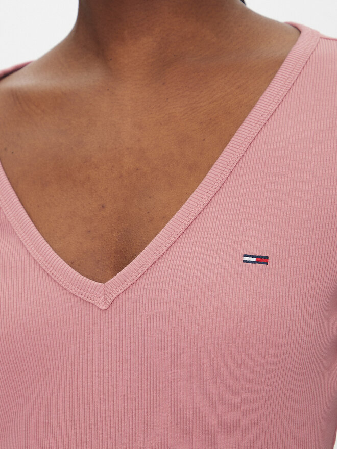 Tommy Jeans Tommy Jeans Camiseta Essential DW0DW17385 Rosa Slim Fit