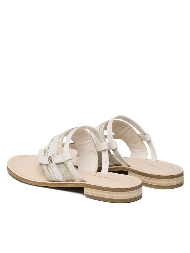 Tommy Hilfiger Šlepetės per pirštą Tommy Hilfiger Th Webbing Mule Sandal FW0FW07275 Balta
