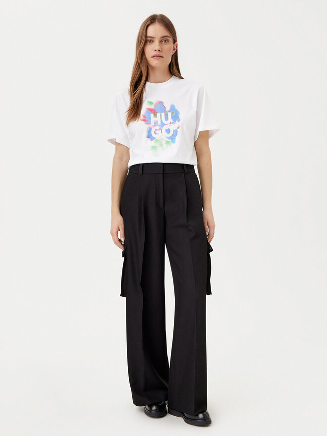 HUGO HUGO Футболка Vintage 50534545 Білий Boxy Fit