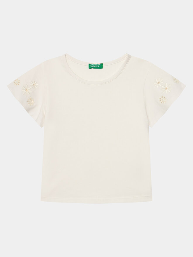 United Colors Of Benetton United Colors Of Benetton Футболка 3P4ZC10I4 Écru Slim Fit