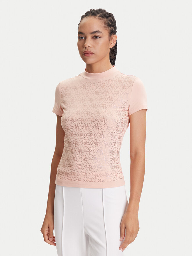 Guess Guess Póló W4BI26 J1314 Rózsaszín Regular Fit