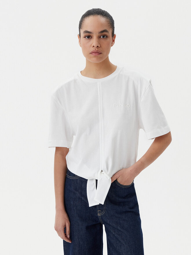 PINKO PINKO T-Shirt Tuca 105015 A2ID Λευκό Regular Fit