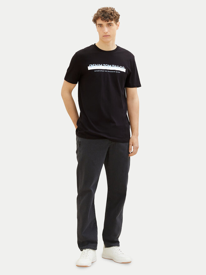 Tom Tailor Denim Tom Tailor Denim T-Shirt 1037653 Μαύρο Basic Fit