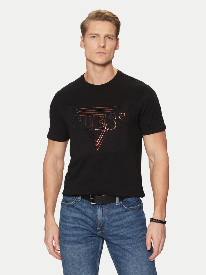 Guess Guess Marškinėliai M5RI62 K9RM1 Juoda Regular Fit