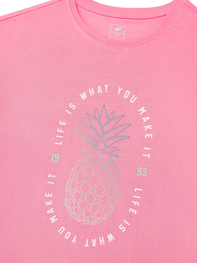 4F 4F T-Shirt 4FJSS23TTSHF398 Rosa Regular Fit
