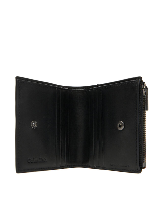 Calvin Klein Liels vīriešu maks Calvin Klein Sculpted Impression Compact Zip LV04G1074G Melns