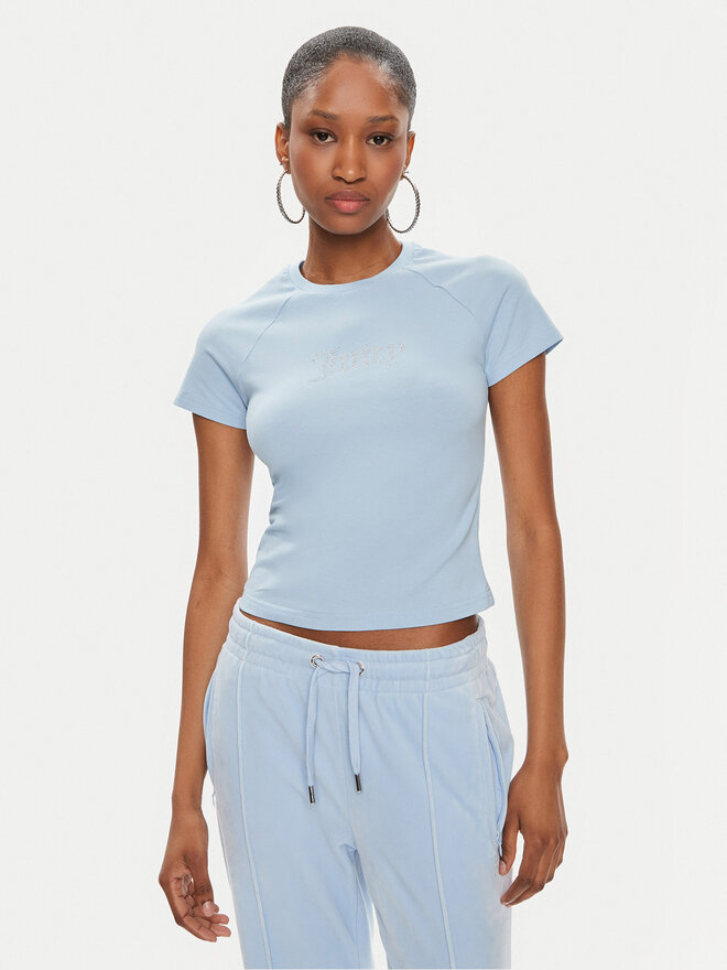 Juicy Couture Juicy Couture Marškinėliai JCMCT223257 Žydra Slim Fit