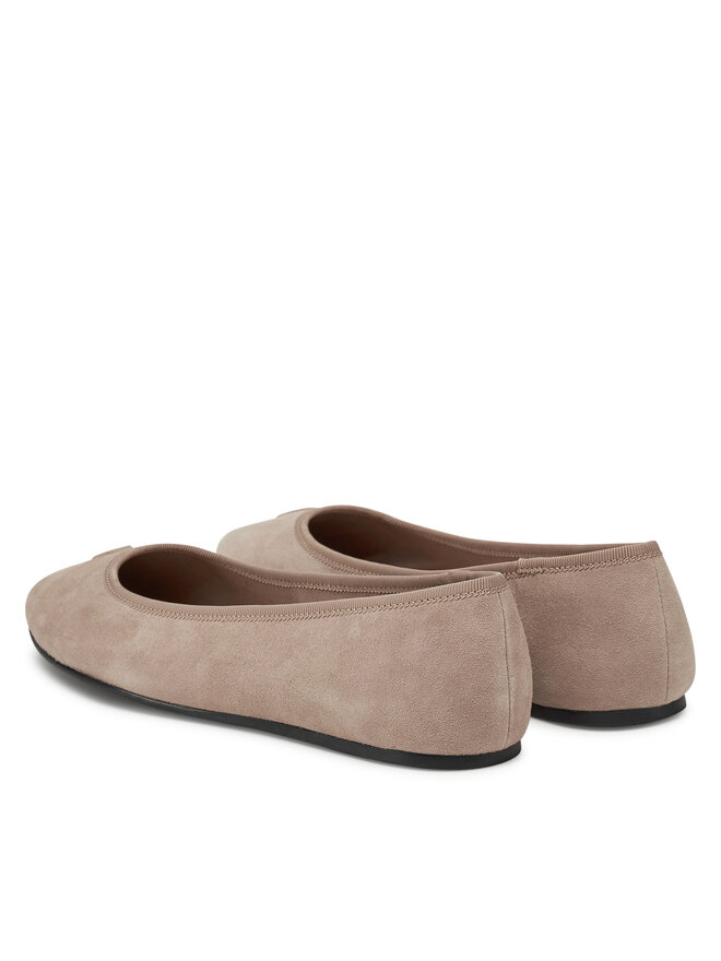 Tommy Hilfiger Baleriny Tommy Hilfiger Th Hardware Suede Ballerina FW0FW08655 Beżowy