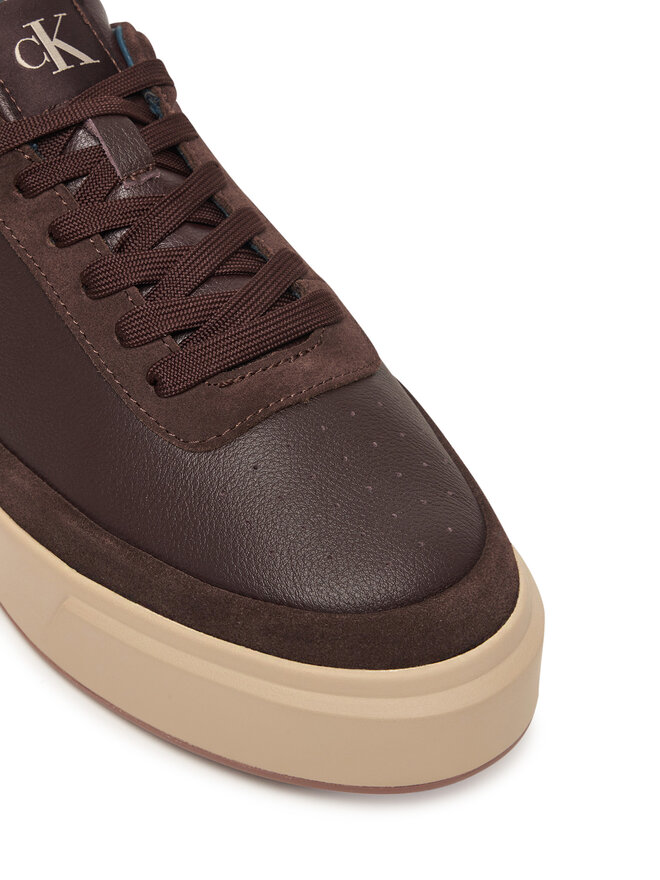 Calvin Klein Сникърси Calvin Klein Basket Cupsole Laceup Lth-Nu YM0YM01354 Кафяв