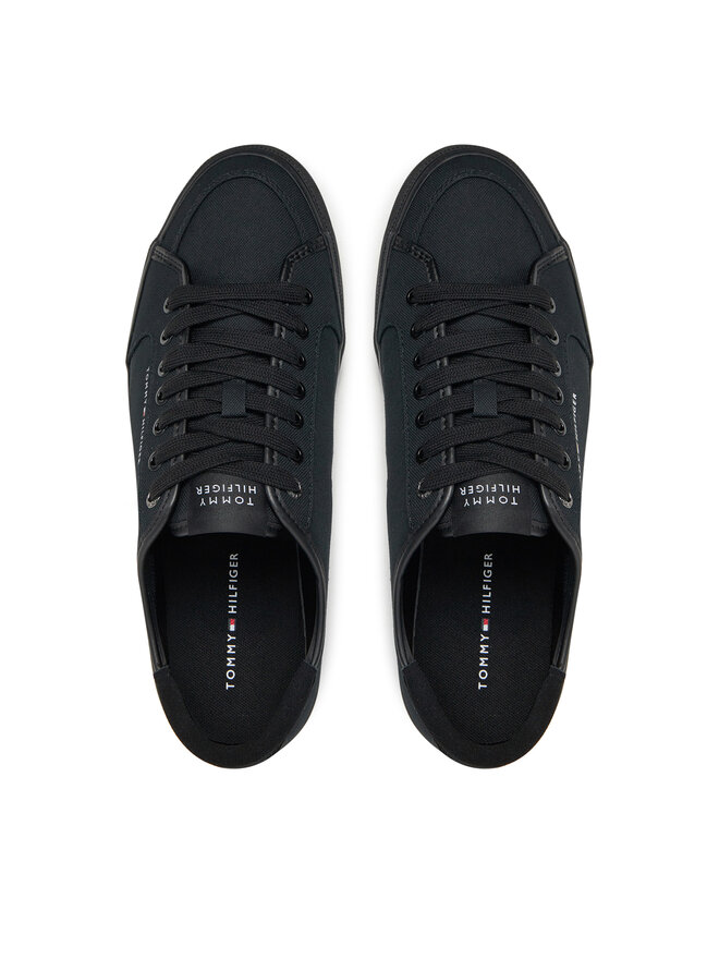Tommy Hilfiger Πάνινα παπούτσια Tommy Hilfiger Core Corporate Vulc Canvas FM0FM05398 Μαύρο