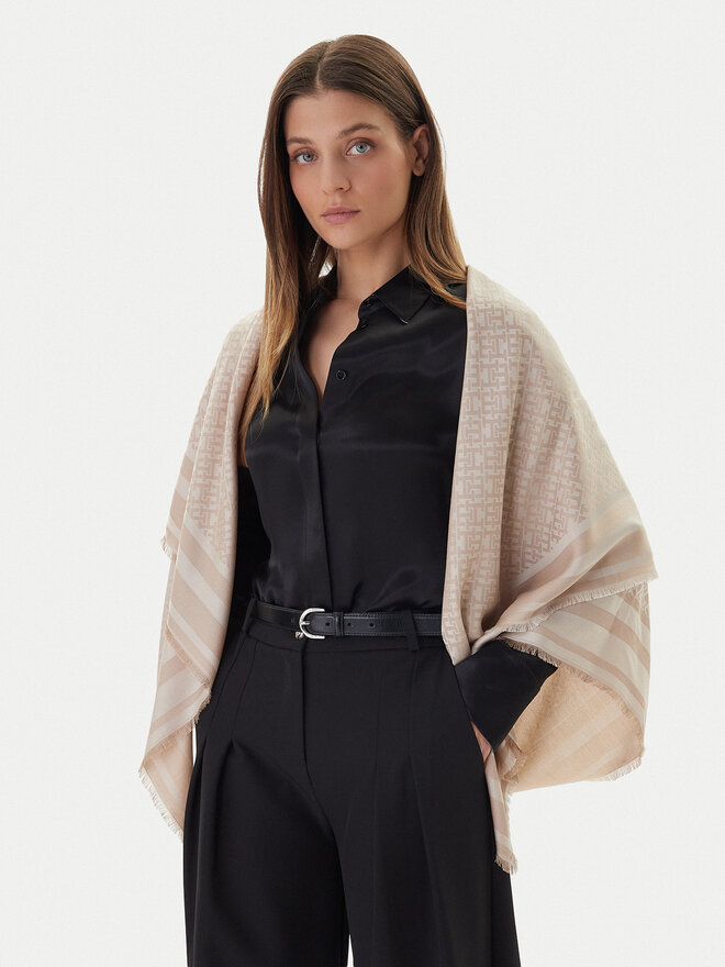 Tommy Hilfiger Fular Tommy Hilfiger Monogram AW0AW17493 Beis