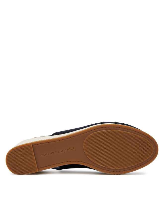 Tommy Hilfiger Sandały Tommy Hilfiger Flag Mid Wedge Espad Slingback FW0FW08595 Granatowy