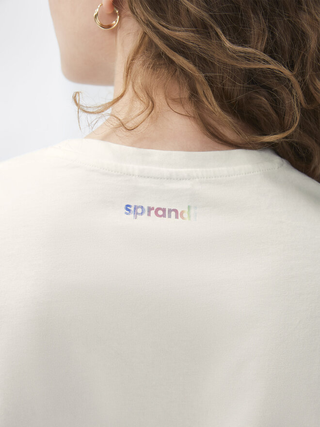 Sprandi Sprandi Marškinėliai SP22-TSD102 Balta Relaxed Fit