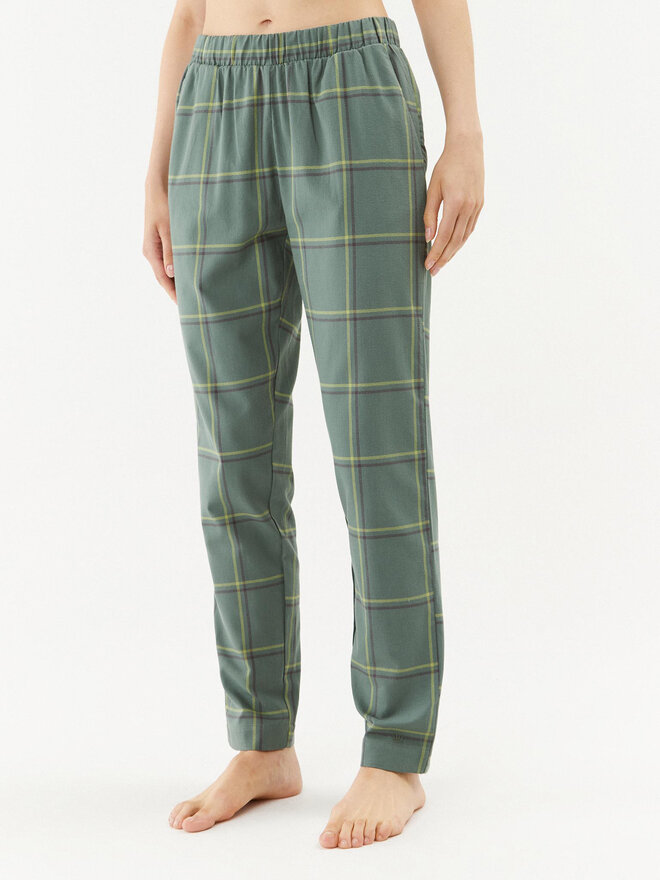 Triumph Triumph Pyjamahose Mix & Match Tapered Trouser Flannel 01 X 10216530 Grün Regular Fit