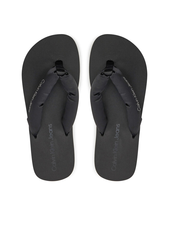 Calvin Klein Jeans Zehentrenner Calvin Klein Jeans Beach Sandal Flatform Padded Ny YW0YW01400 Schwarz