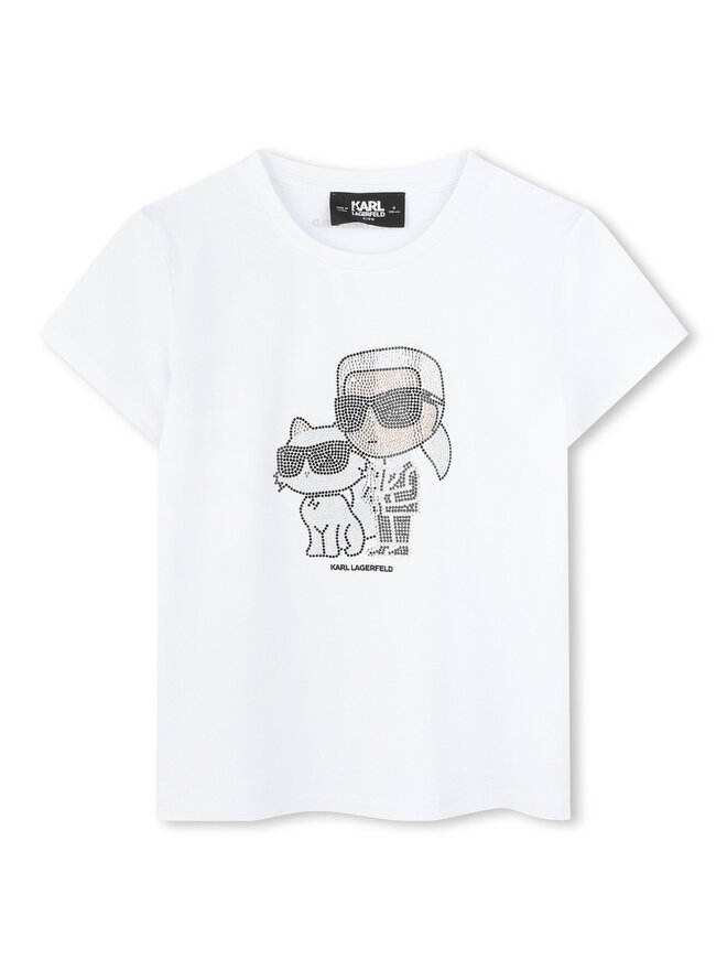 Karl Lagerfeld Kids Karl Lagerfeld Kids Póló Z30489 S Fehér Regular Fit