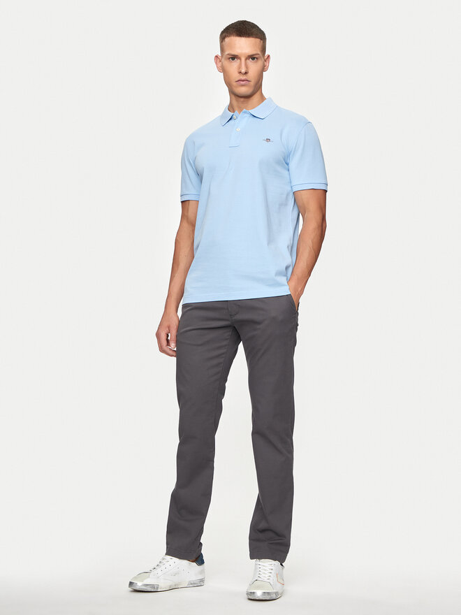 Gant Gant Polo marškinėliai Shield 2220 Mėlyna Slim Fit