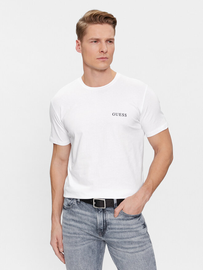 Guess Guess Marškinėliai Joe U4RM01 K6YW0 Balta Regular Fit