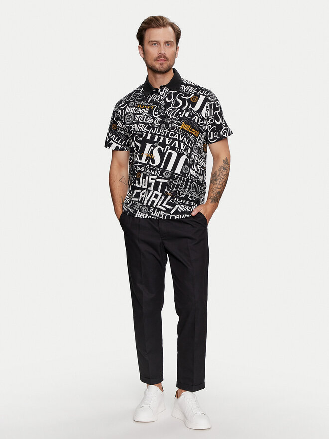 Just Cavalli Just Cavalli Поло 75OAG6R0 Чорний Regular Fit