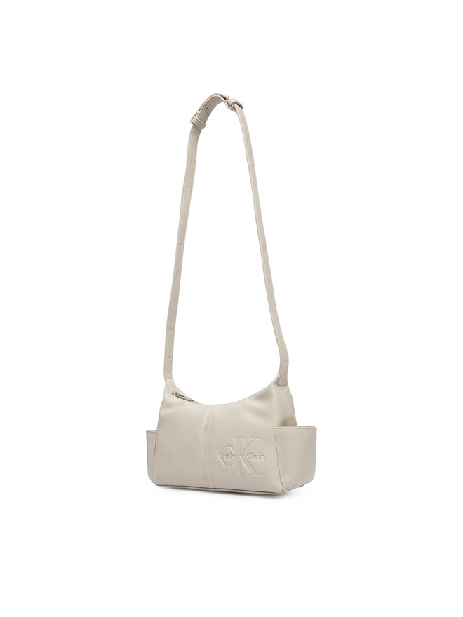 Calvin Klein Handtasche Calvin Klein Pockets Monologo Crossbody LV04F3687G Creme