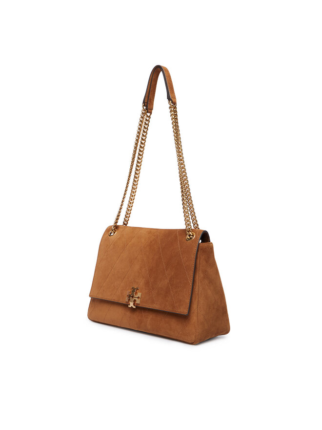 Tory Burch Сумка Tory Burch Charlie Quilted Suede Shoulder Bag 183357 Коричневий