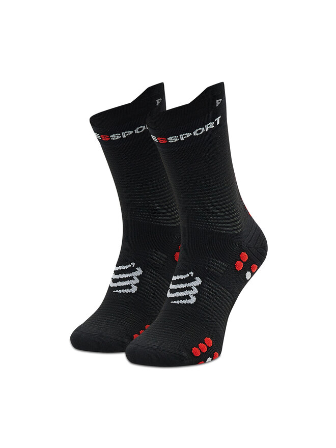 Compressport Κάλτσες Ψηλές Unisex Compressport Pro Racing Socks V4.0 Run High XU00046B_906 Μαύρο