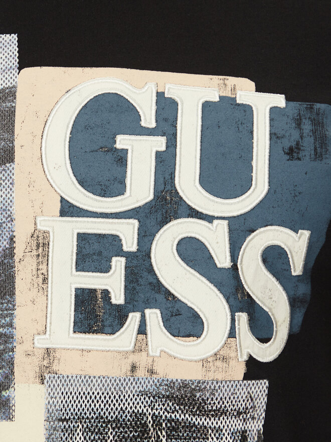Guess Guess Marškinėliai M5GI04 I3Z14 Juoda Slim Fit