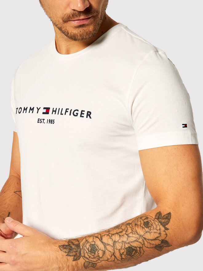 Tommy Hilfiger Tommy Hilfiger T-Shirt Core Logo Tee MW0MW11465 Λευκό Regular Fit
