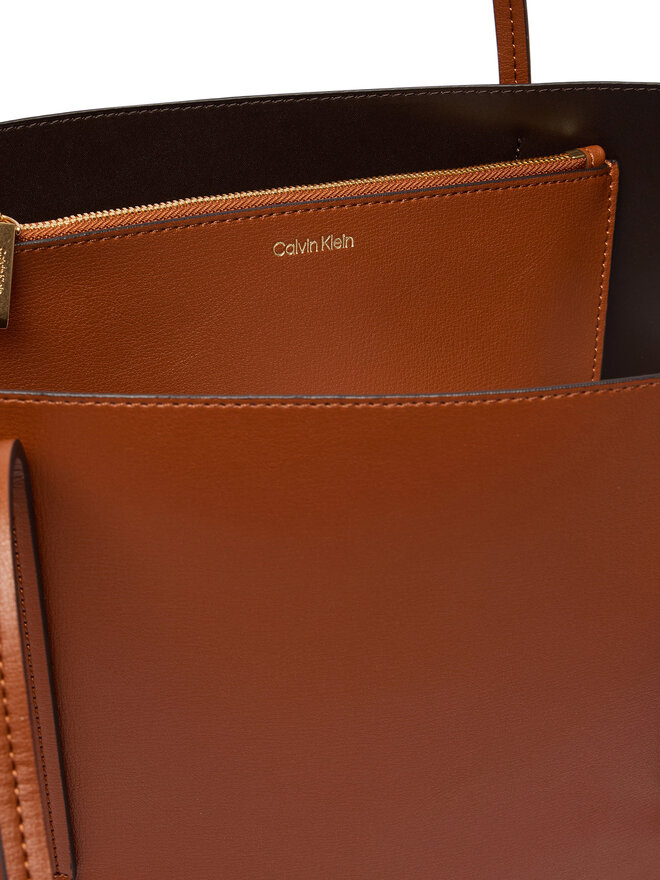 Calvin Klein Handtasche Calvin Klein Foil Logo Tote W/Pouch LV04F3274G Braun