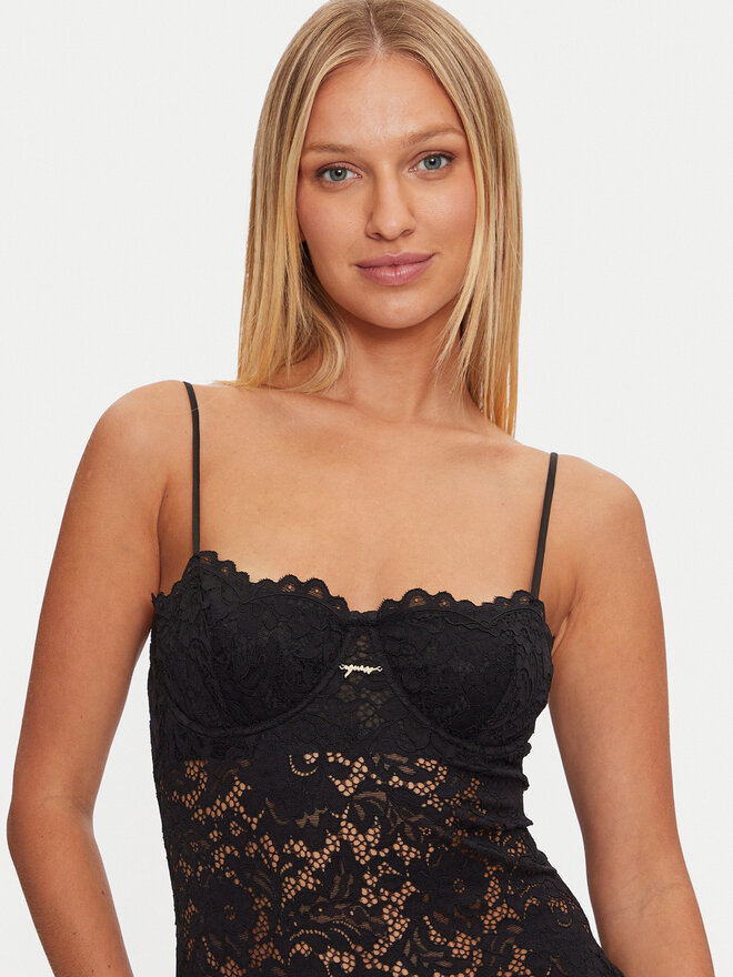 Guess Guess Naktiniai marškiniai O4BK00 KCCO0 Juoda Regular Fit