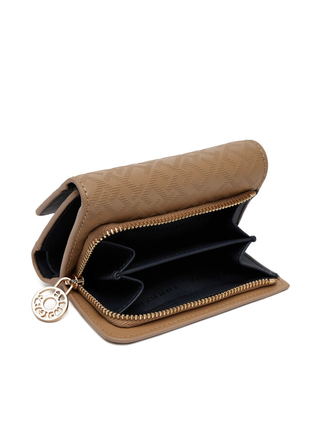 Tommy Hilfiger Великий жіночий гаманець Tommy Hilfiger Th Distinct Trifold Wallet Mono AW0AW17257 Коричневий