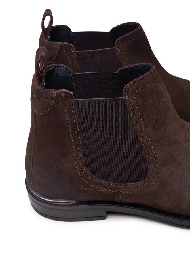 Tommy Hilfiger Μποτάκια με λάστιχο Tommy Hilfiger Core Rwb Hilfiger Suede Chelsea FM0FM04757 Καφέ