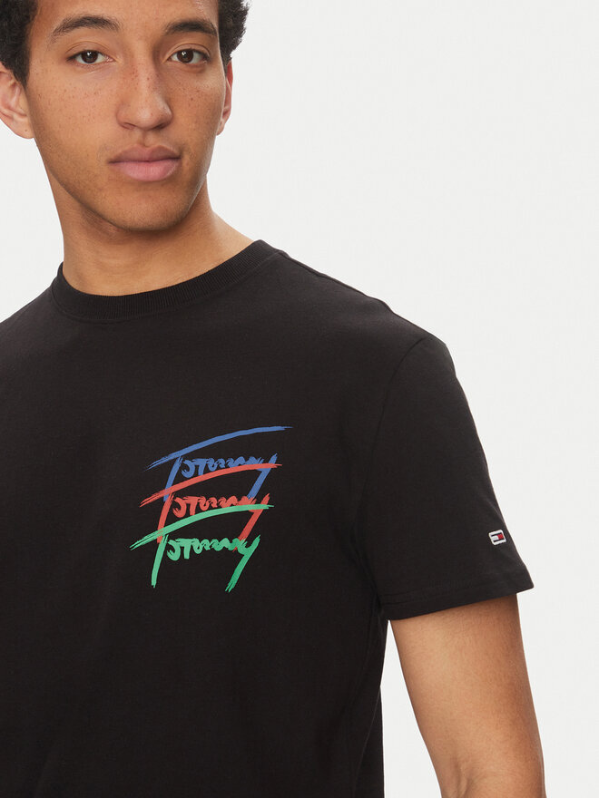 Tommy Jeans Tommy Jeans Majica Twisted Signature DM0DM20771 Črna Regular Fit