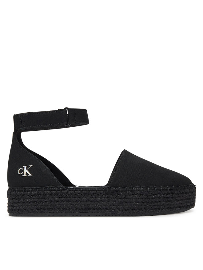 Calvin Klein Jeans Espadrilky Calvin Klein Jeans Flatform Espadrille Sling Mg YW0YW01735 Čierna
