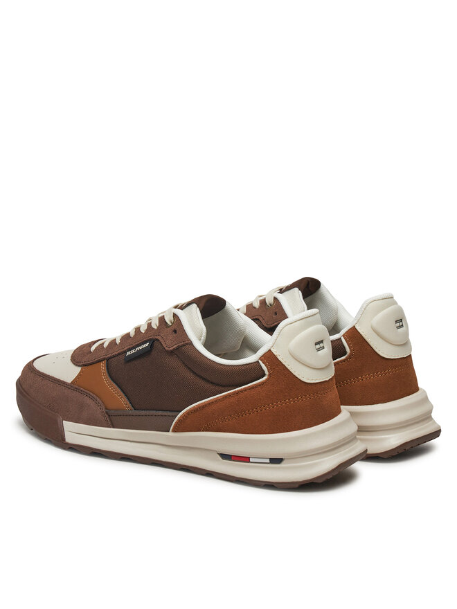 Tommy Hilfiger Снікерcи Tommy Hilfiger Retro Runner Mix Rwb FM0FM05371 Коричневий
