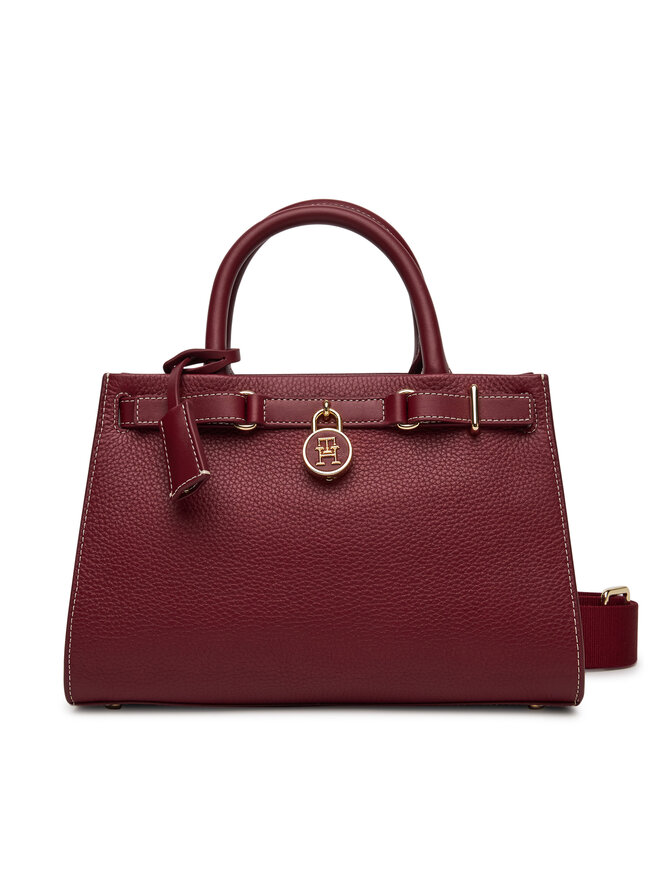Tommy Hilfiger Bolso Tommy Hilfiger American Icon Mini Tote Leather AW0AW17188 Guinda/burdeos