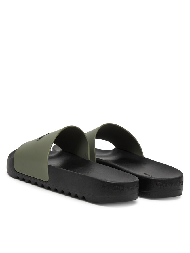 Calvin Klein Pantoletten Calvin Klein Chunky Pool Slide Rub HM0HM01063 Grün