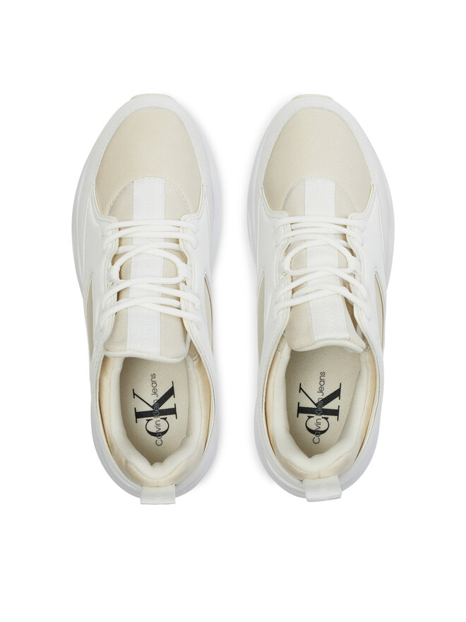 Снікерcи Calvin Klein Jeans Retro Tennis Low Lace Mix Mg Mtr YW0YW01497  Écru | evzuttya.com.ua