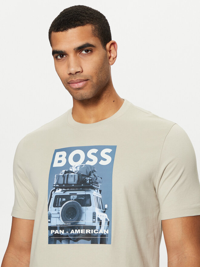 BOSS BOSS Camiseta Te_Mextour 50535079 Beis Regular Fit
