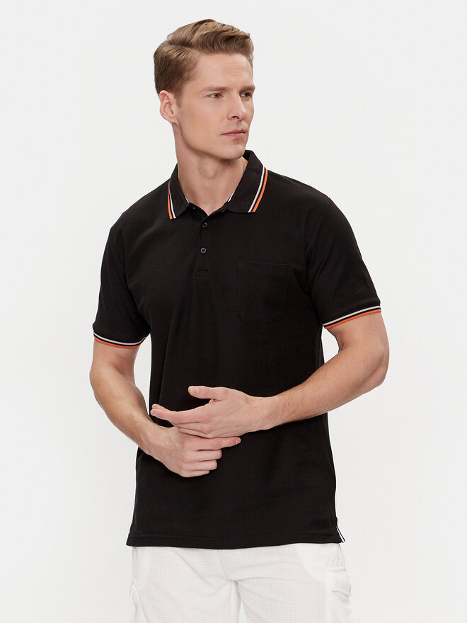 Brave Soul Brave Soul Poloshirt MPS-149COSMO Schwarz Straight Fit