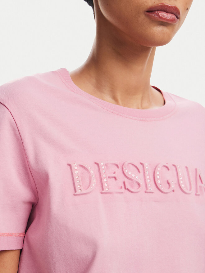 Desigual Desigual Marškinėliai Brandy 24WWTK24 Rožinė Regular Fit