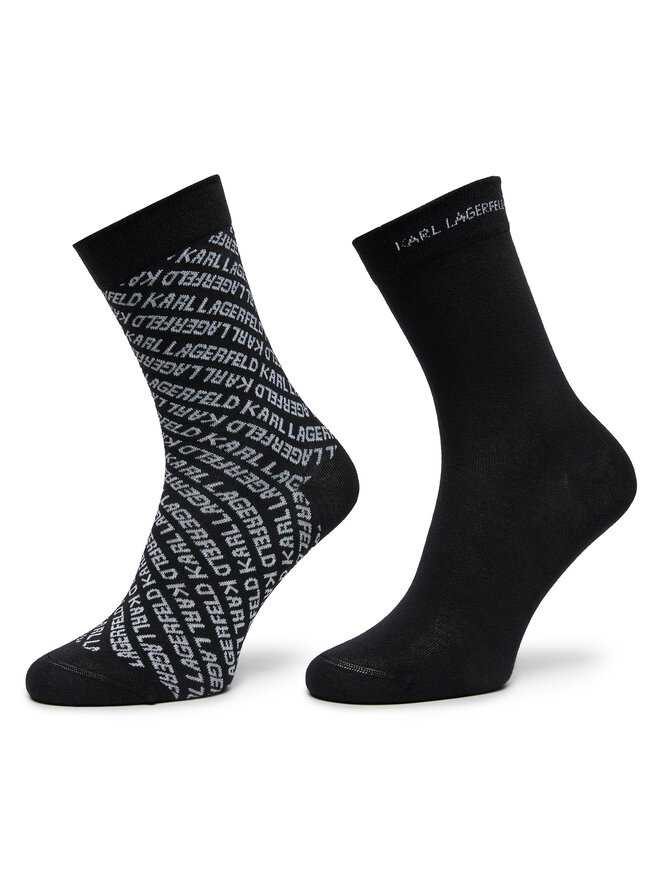 KARL LAGERFELD 2er-Set hohe Damensocken KARL LAGERFELD 246W6002 Schwarz