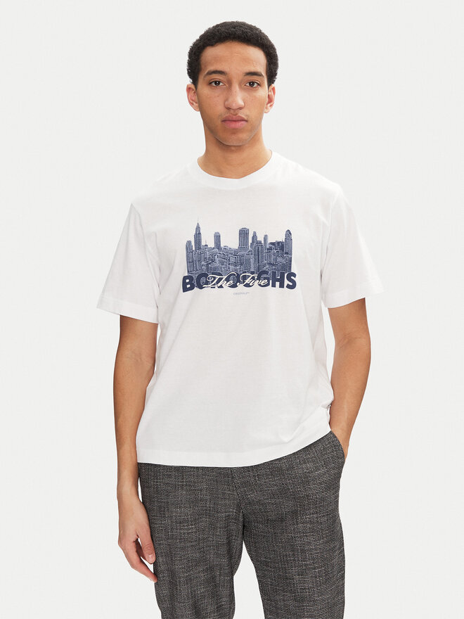 Jack&Jones Jack&Jones Marškinėliai Boston 12272981 Balta Relaxed Fit